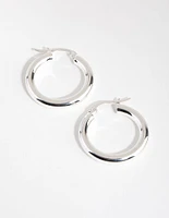 Silver Plated Thin Hoop Earrings