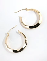 Gold Plated Large Swirl Hoop Earrings