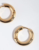 Gold Plated Everyday Chunky Huggie Earrings