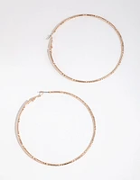 Gold Diamond Cut Big Hoop Earrings