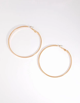 Gold Flat Hoop Earrings