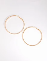 Gold Flat Hoop Earrings