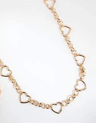 Gold Heart Double Layered Belt