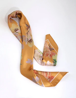 Yellow Floral Bandana Hair Scarf