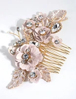 Matte Flower Jewel Comb