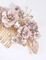 Matte Flower Jewel Comb