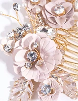 Matte Flower Jewel Comb