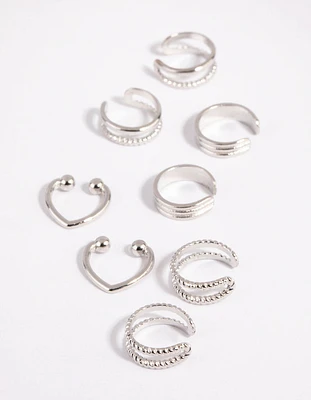 Silver Textured Ear Cuff Stack Pack