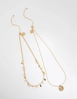 Gold Plated Freshwater Pearl & Molten Necklace Set