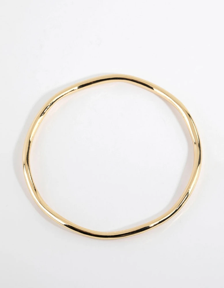 Gold Plated Thin Wavy Bangle