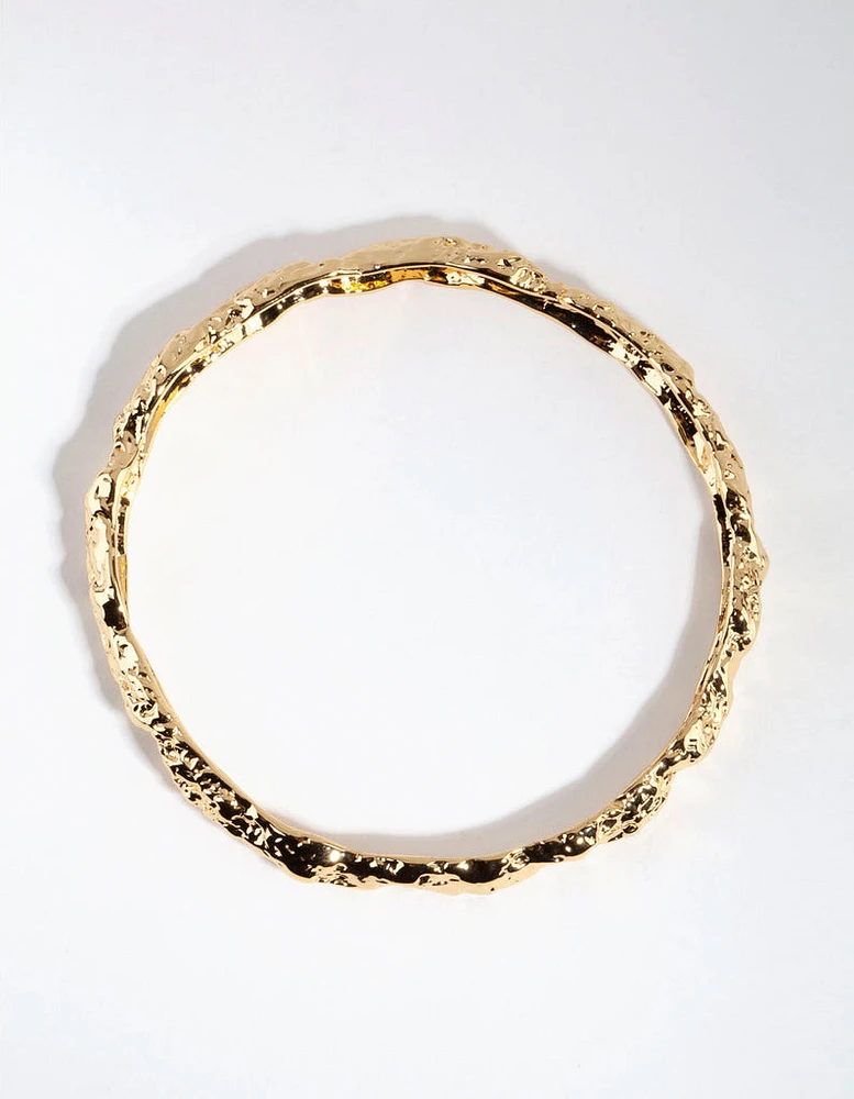 Gold Plated Textured Bangle