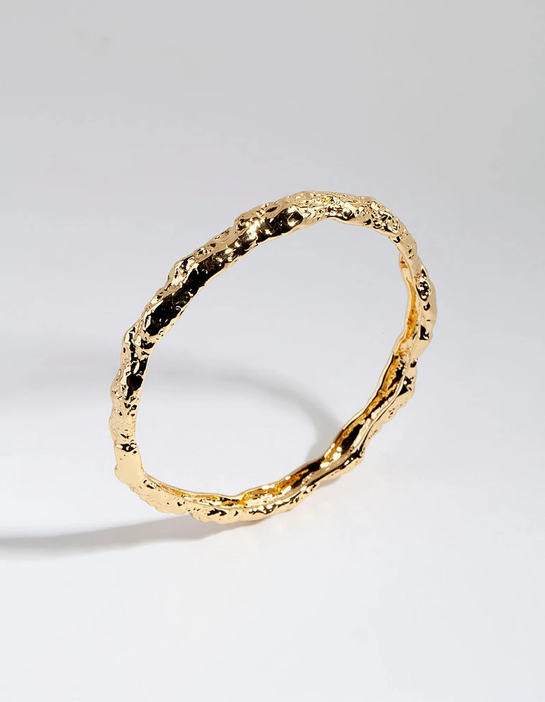 Gold Plated Textured Bangle