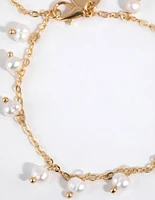 Gold Plated Freshwater Pearl Droplet Bracelet