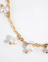 Gold Plated Freshwater Pearl Droplet Bracelet