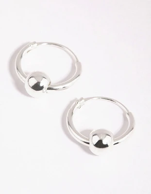 Sterling Silver Ball Hoop Earrings