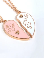 Kids Gold Sisters Heart Necklace Pack