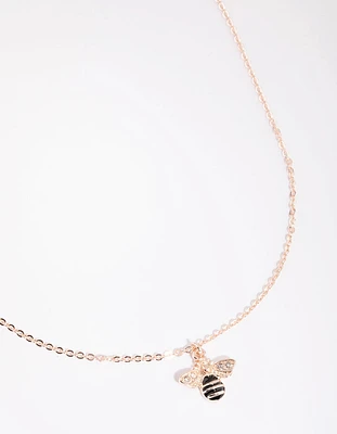 Rose Gold Bee Necklace