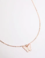 Rose Gold Butterfly Pendant Necklace