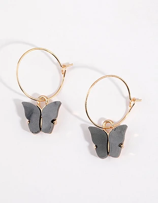 Butterfly Hoop Earrings