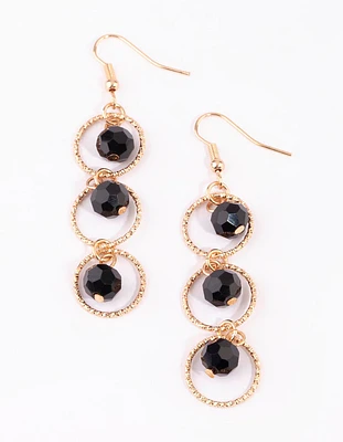 Gold Textured Drop Earrings