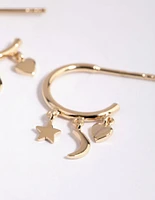 Gold Plated Sterling Silver Stellar Hoop Earrings