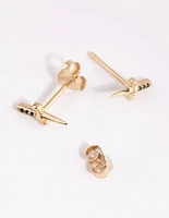 Gold Plated Sterling Silver Dagger Stud Earrings