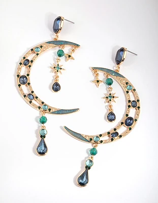 Gold Moon Statement Earrings