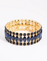 Gold Marquise Station Bracelet