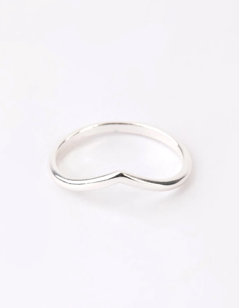 Sterling Silver Midi V Ring
