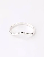 Sterling Silver Midi V Ring