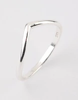 Sterling Silver Midi V Ring