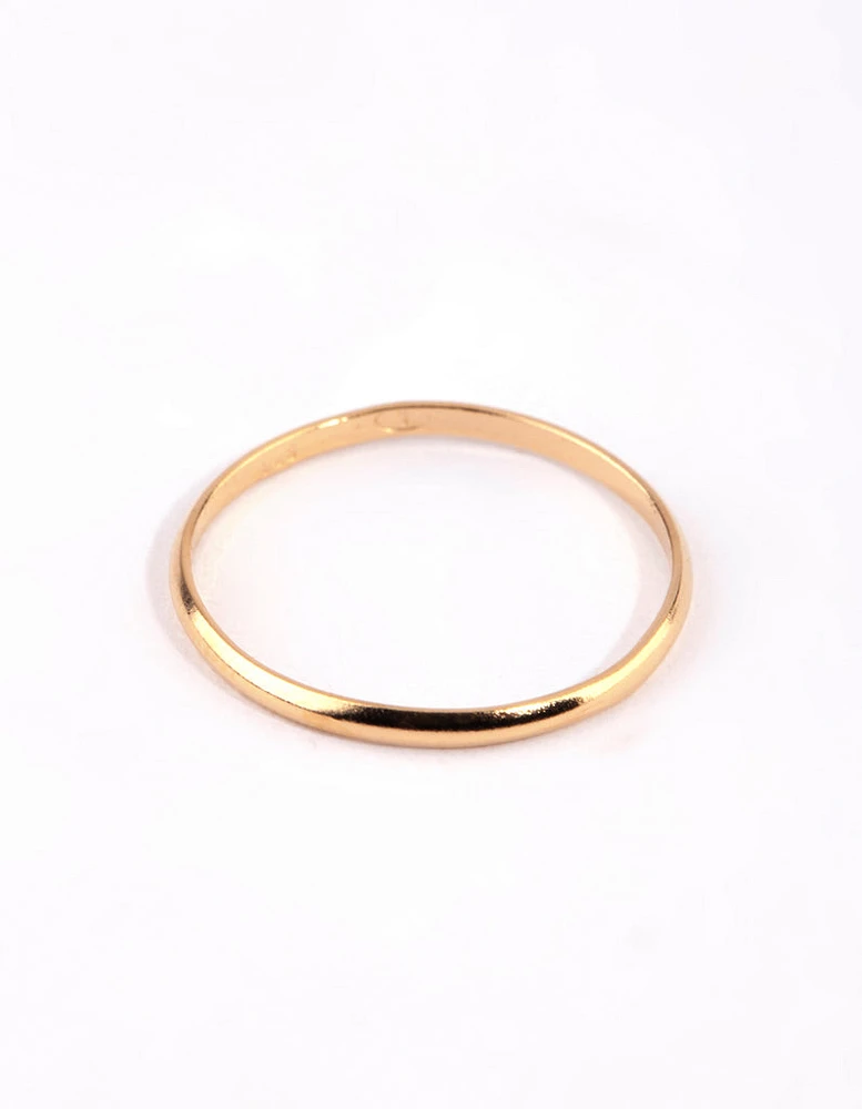 Gold Plated Sterling Silver Plain Ring