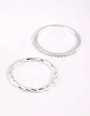 Sterling Silver Cubic Zirconia Ring Set