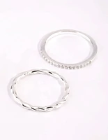 Sterling Silver Cubic Zirconia Ring Set