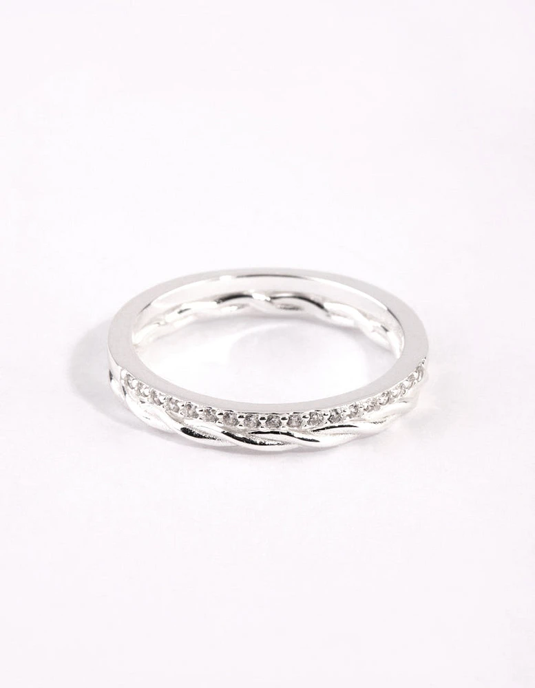 Sterling Silver Cubic Zirconia Ring Set