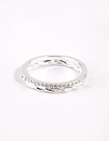 Sterling Silver Cubic Zirconia Ring Set