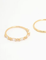Gold Plated Sterling Silver Marquise Ring Set