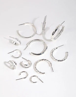 Silver Glitter Paper Earring 6-Pack