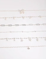 Silver Star & Pearl Choker 6-Pack