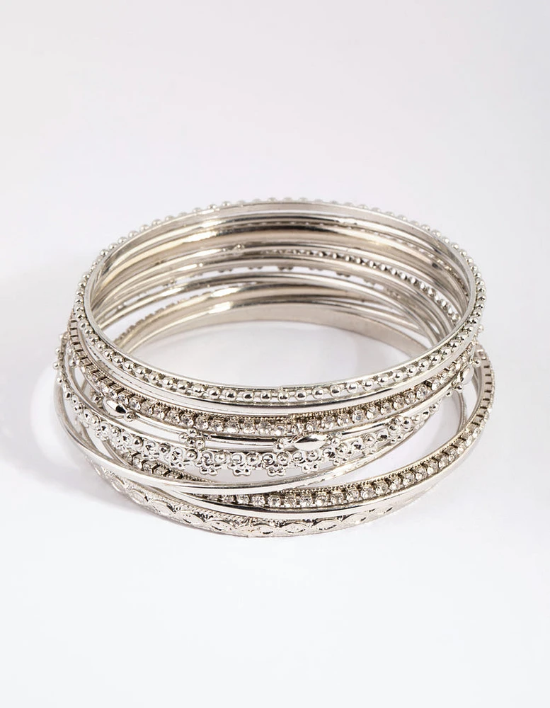 Silver Statement Bangle Pack