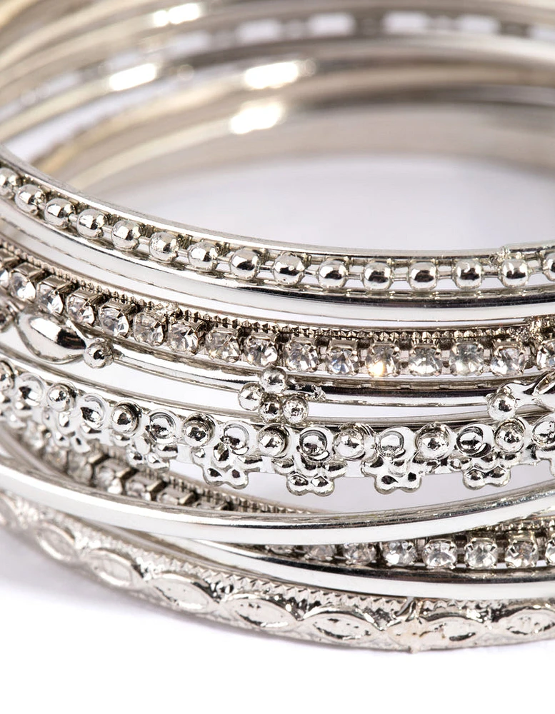 Silver Statement Bangle Pack