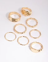 Gold Textured Ring Pack