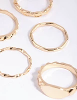 Gold Textured Ring Pack