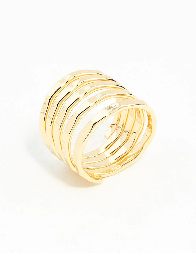 Gold Molten Layered Ring