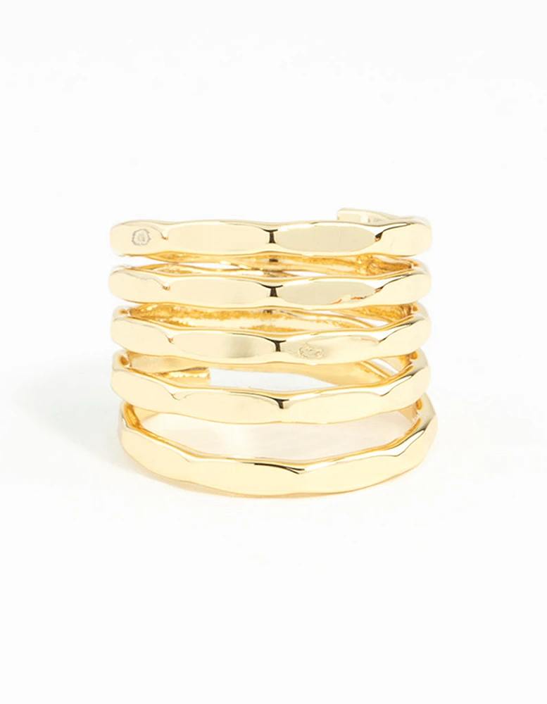 Gold Molten Layered Ring