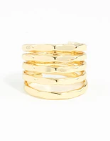 Gold Molten Layered Ring