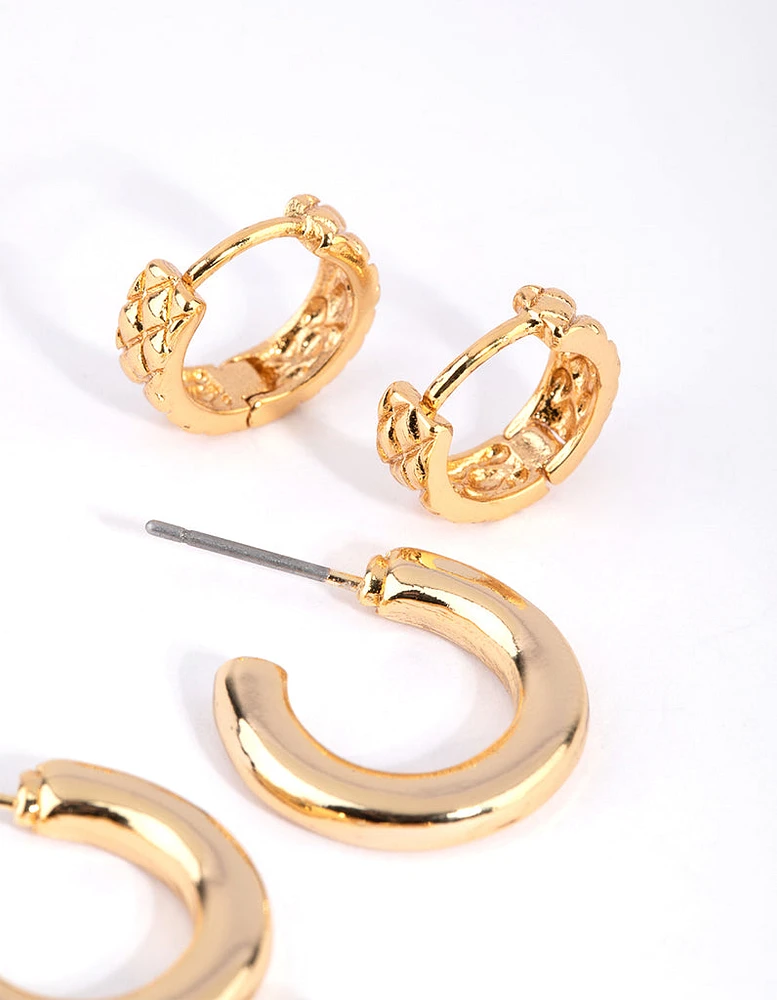 Gold Mixed Earring Hoop Pack