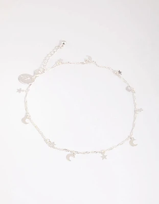 Silver Celestial Charm Anklet