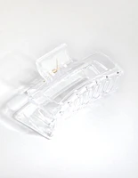 Large Rectangular Clear Hair Claw Clip