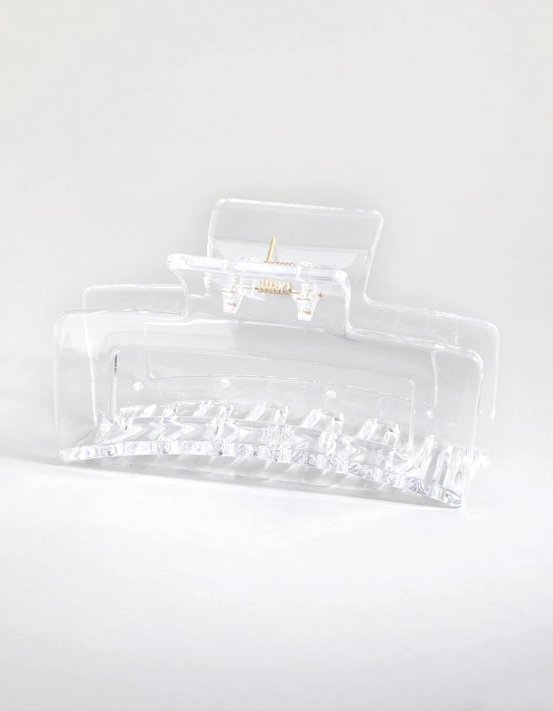 Large Rectangular Clear Hair Claw Clip